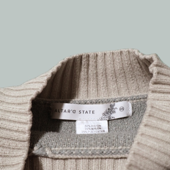 Altar'd State Cowl Neck Patterned Jumper - Picture 4 of 4